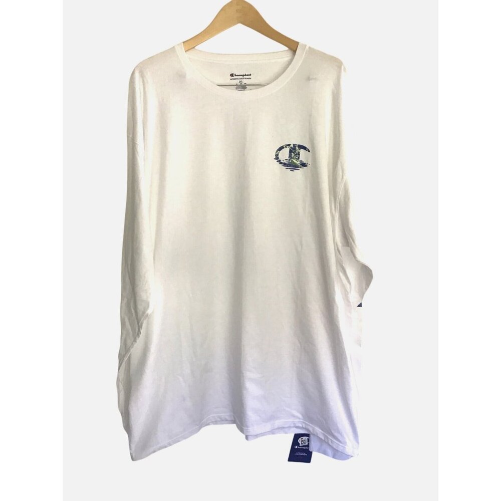 CHAMPION- MENS CREW NECK LIGHT WEIGHT LONG SLEEVE T-SHIRT 2XL -100%COTTON- NWT